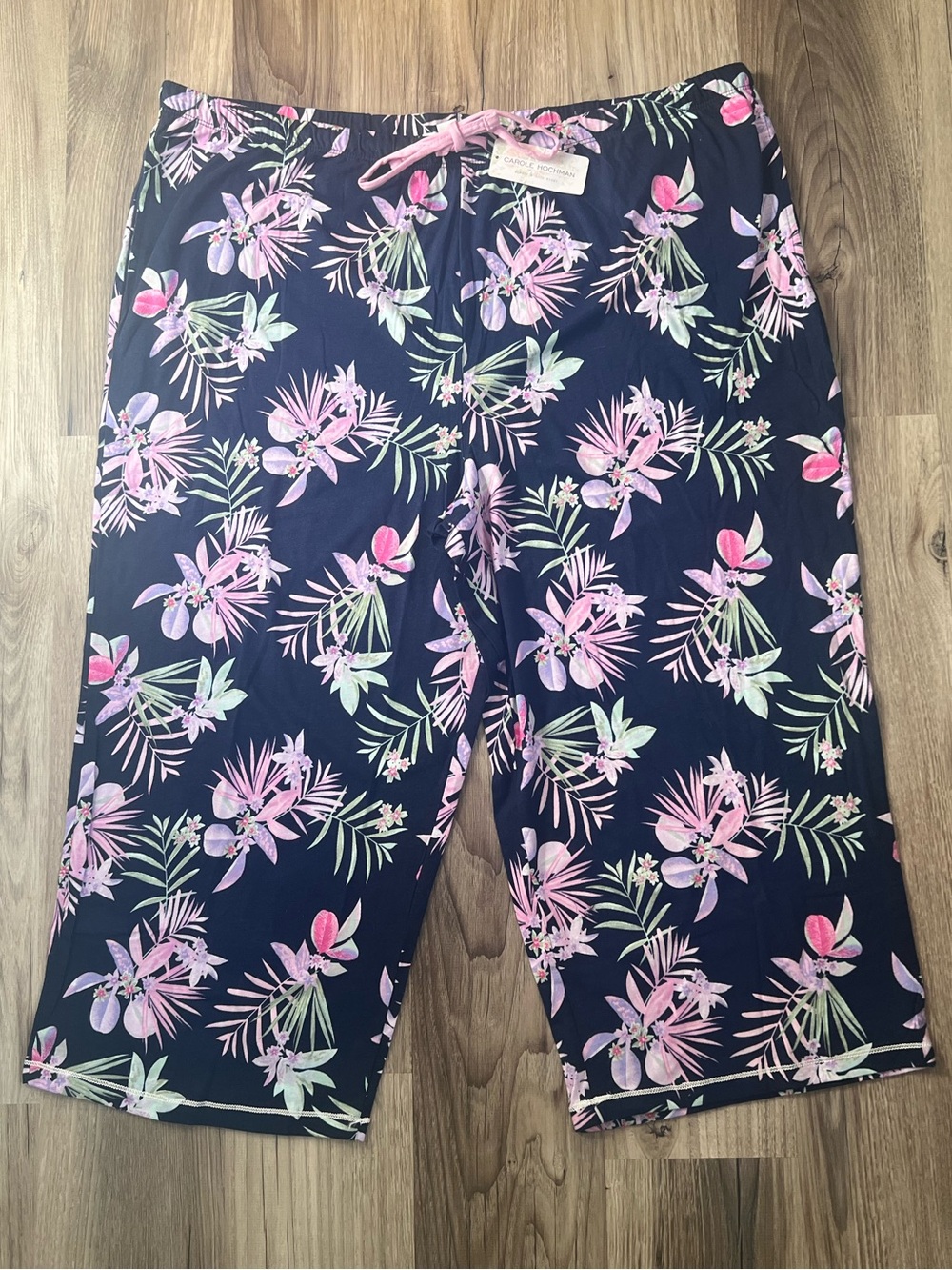 NEW Carole Hochman Floral Pajama Capris 100% Cotton PJs Size XXL NWT - Picture 2 of 9